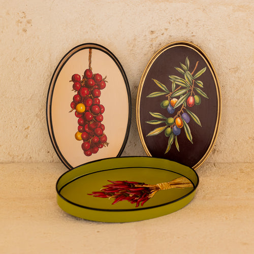 Tomatoes Hand painted iron tray